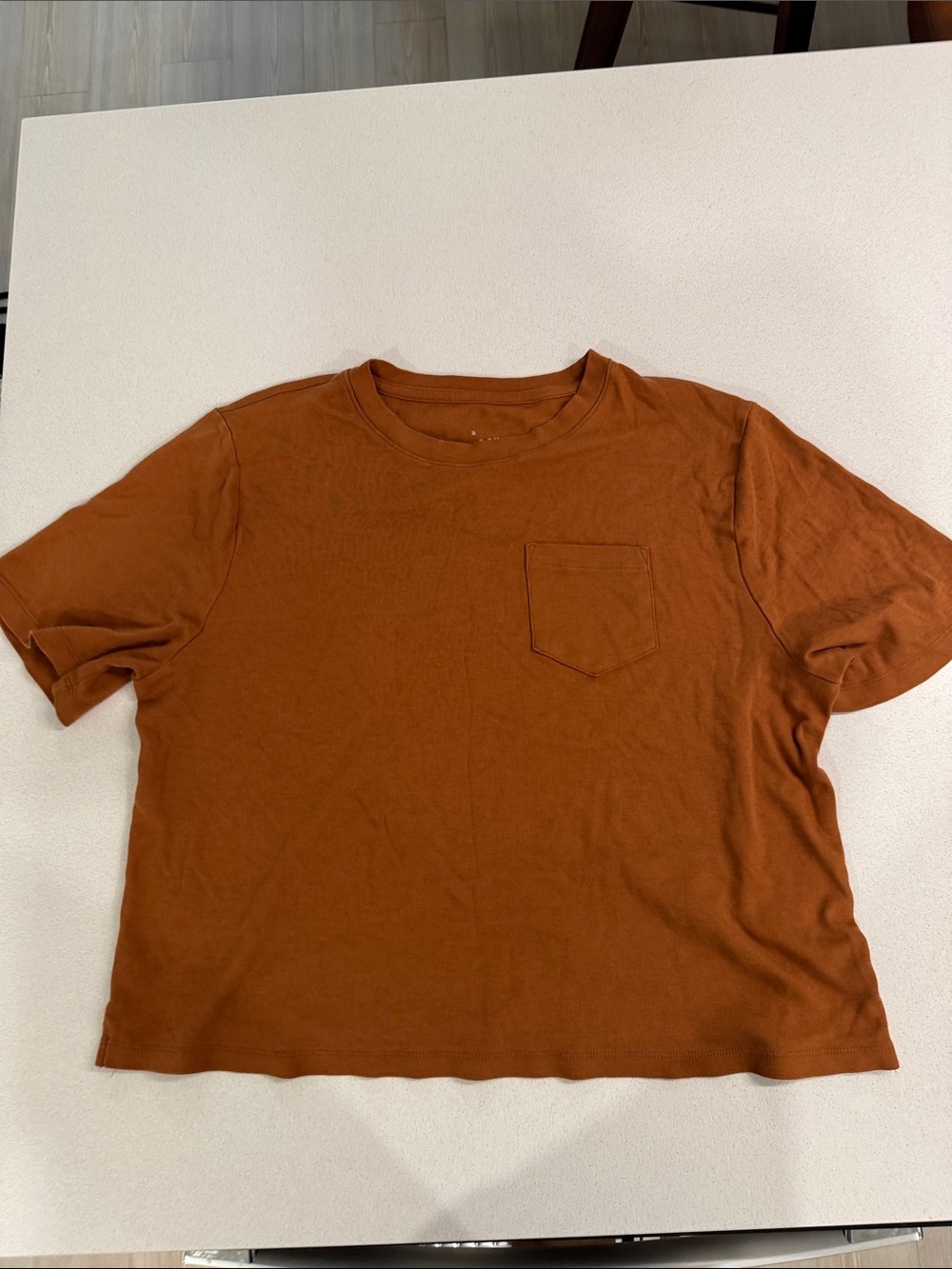 Women’s Chest-Pocket Tee in Rust Orange